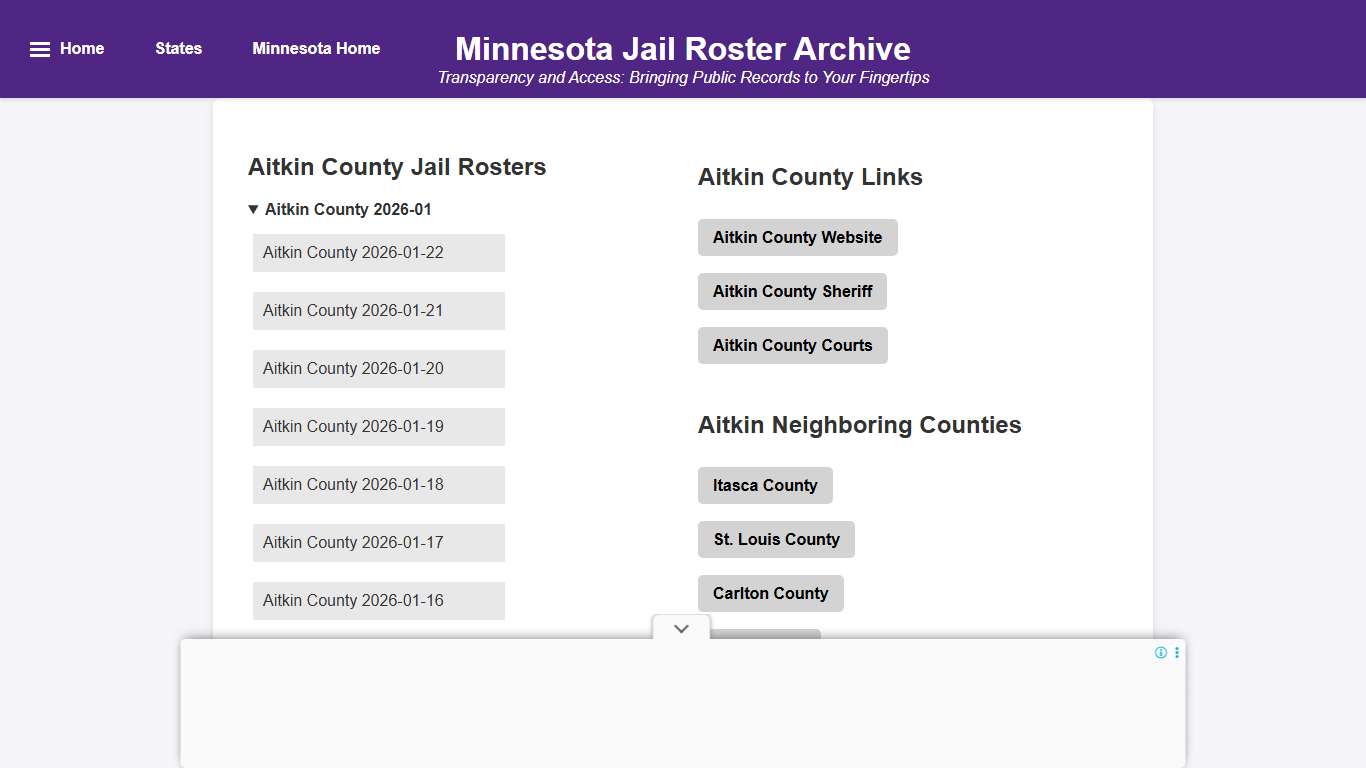 Aitkin County - Minnesota Jail Rosters